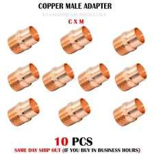 3/4" C x 3/4" Male NPT Threaded Copper Adapters Lead Free Copper fittings 10 PCS