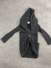 Rebecca King Three Way Sweater Women's 6 Black Button Front Cardigan Cotton