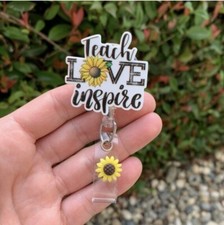 Teacher quote Instructor Retractable Badge Holder ID reel Gift School Lanyard