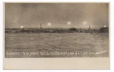 Rare 1910 Dobbs RPPC Postcard of Time Lapse Photo of Shortest Day at Nome Alaska