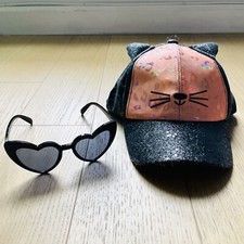 Cat Hat and Cat Eye Sunglasses - Girls Ages 7- 14years, Great Birthday Gift