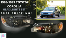 Fits Toyota Corolla Dx1993-1997black Headlights Lamps Left Right Headlamps
