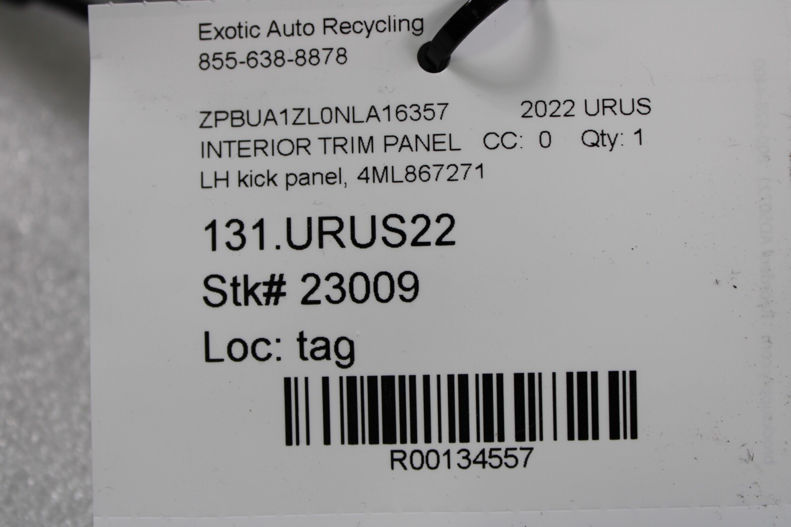 Lamborghini Urus, LH, Left, Kick Panel, Used, P/N 4ML867271
