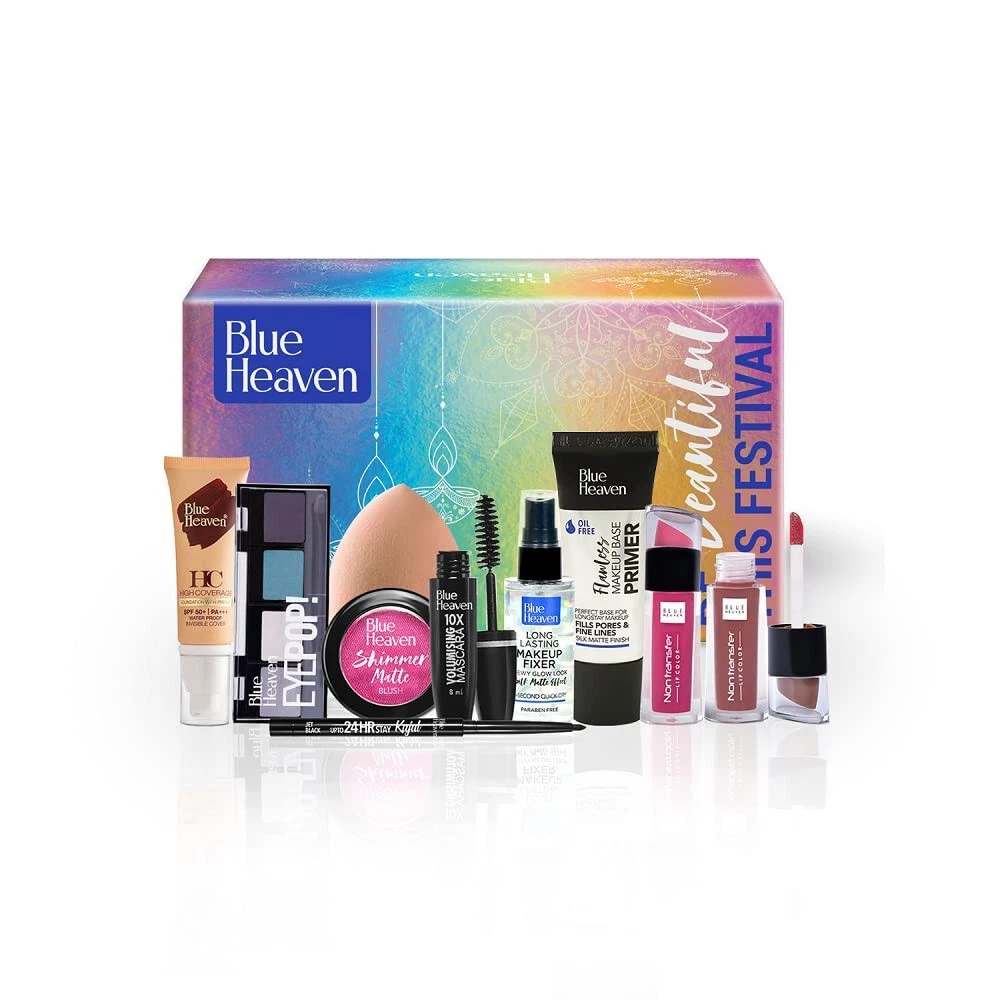 Blue Heaven Festive MakeUp Kit For Women,Glow Shine All skin type Combo Offer