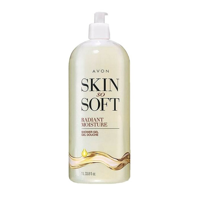 AVON SKIN SO SOFT BONUS SIZE RADIANT MOISTURE SHOWER GEL WITH PUMP NEW
