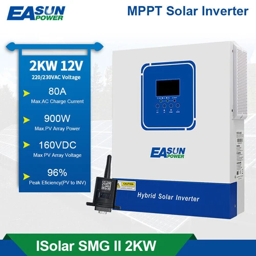 2000W Solar Off Grid Wechselrichter 12V 80A MPPT Laderegler Wifi UK-Steckdose USV