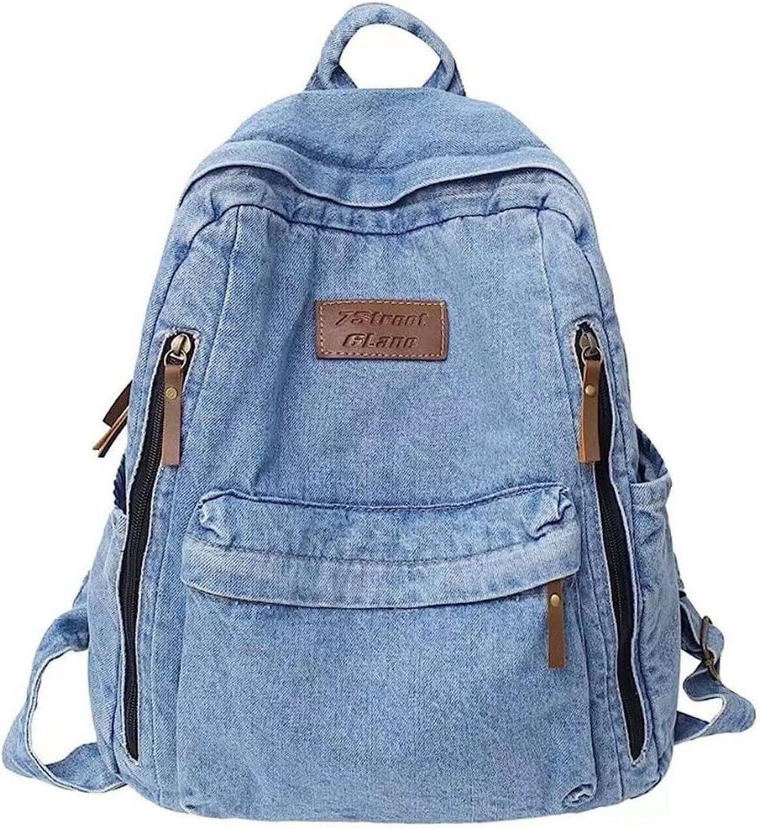 Denim Backpack for Women Men Vintage Grunge Blue One Size, | eBay