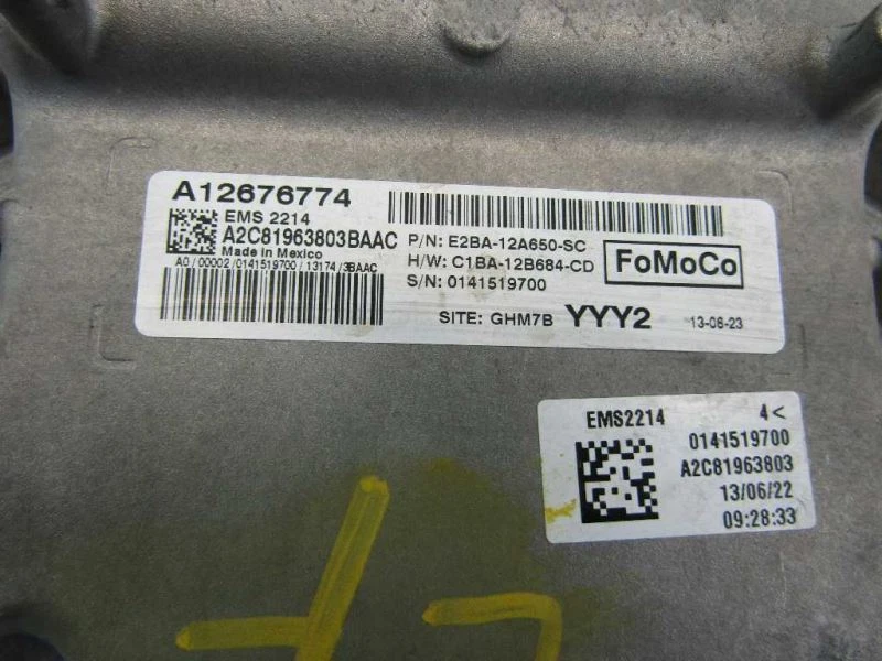 Módulo de control informático ECM motor Ford Fiesta 2014-2015 ecu 1,6 L E2BA12A650SC Foto 3 de 4