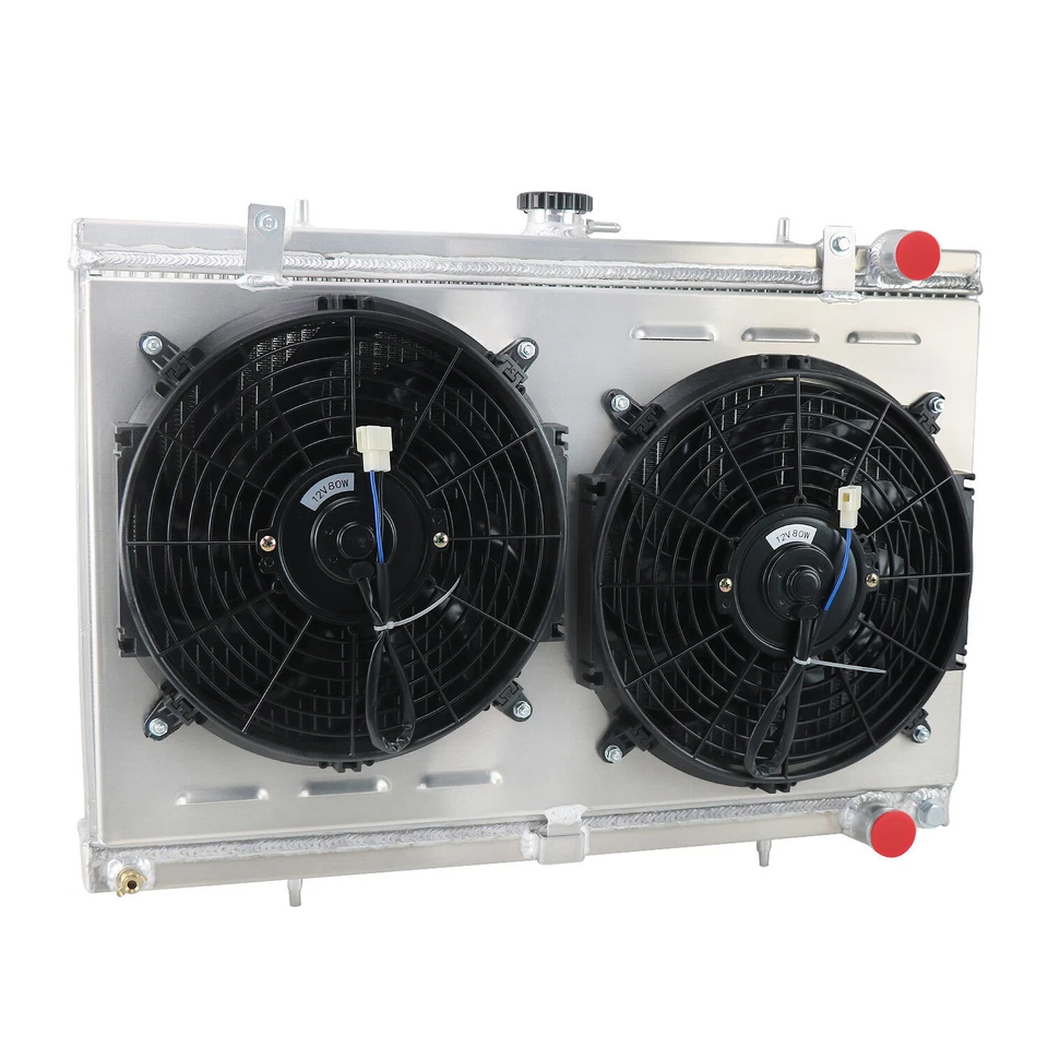 3 Row Radiator+Shroud Fan+Relay For Nissan Skyline R32 /GTST RB20DET 89-93 MT - image 3 of 4