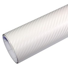 5,9€/m² Premium 3D Carbon Folie Weiss Autofolie BLASENFREI Carbonfolie Auto 