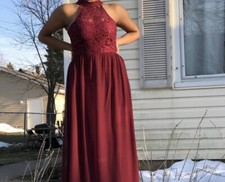 wine red prom dress