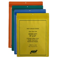 Color-Tinted Job Ticket Holders: 9"x12" Heavy Duty 4 Available Colors 5-Pk