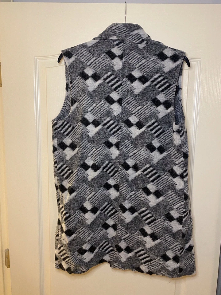 Chaleco Willi Smith Mujer Pequeño Gris/Negro Polar Lana Bolsillos. Foto 3 de 3