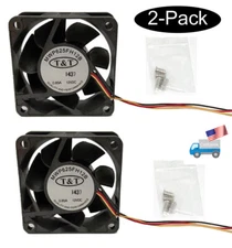 2-Pack: NEW 60mm 7000 RPM Dual Ball Bearing DC 12V Server/Mining Rig Cooling Fan