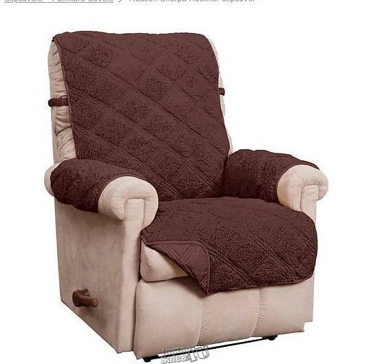 Hudson Reversible Sherpa Form Fitting Recliner Slipcover Chocolate 100 Poly