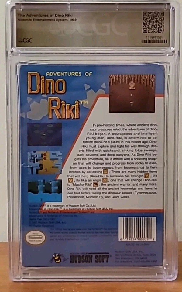 Adventures of Dino Riki (NES) CGC 9.4 A+ Graded Indiana Collection Foto 2 de 2