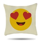 Personalised Linen Cushion Emoji Cushion Cover Gift for Girls and Boys Birthday 