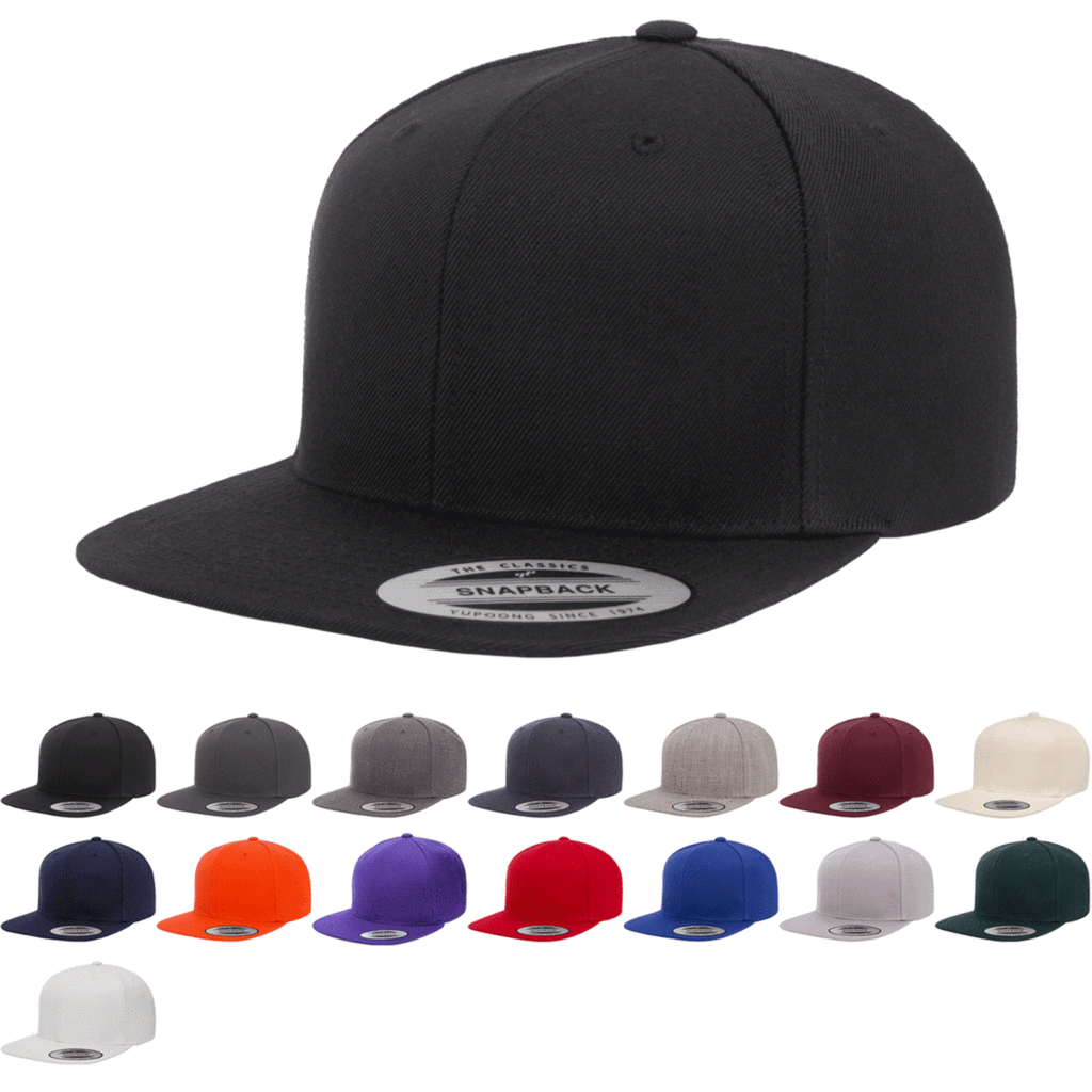 Yupoong 6089  Six-Panel Structured Classic Hat Snapback Flat Bill