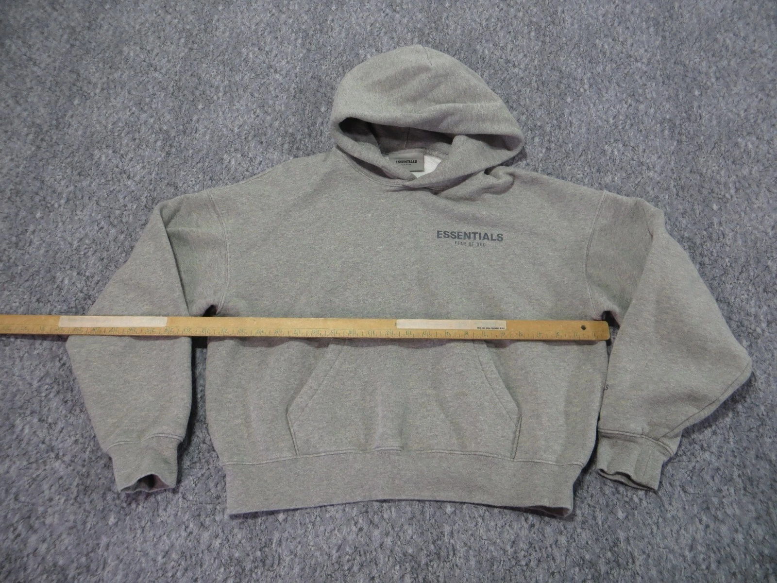 Felpa con cappuccio Essentials Fear Of God in pile per adolescenti extra large pull over grigia