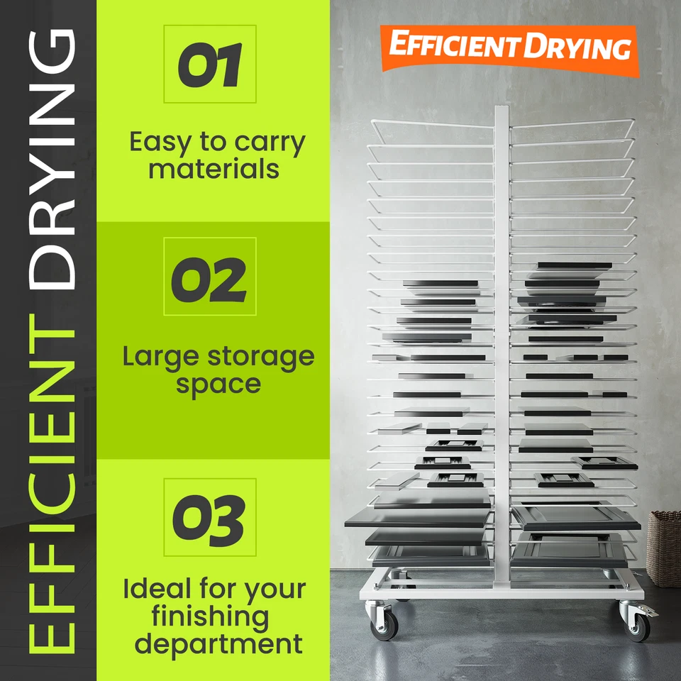 钢粉涂层白色干燥架展示架适用于门/搁架/油漆店 — 第 4/4 张图片