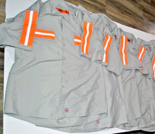 Red Kap Hi Vis Orange Reflective Work Shirts Button Down Gray Size XXL Lot of 5