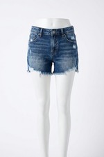 Risen Andie Low Rise Jean Shorts Medium Blue