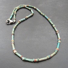 NILE  Ancient Egyptian Amulet Mummy Bead Necklace ca 600 BC