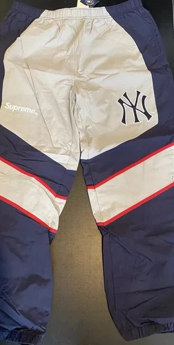 Pantalon de survêtement FW21 Supreme New York Yankees bleu marine grand baseball MLB neuf avec étiquette rare neuf