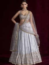 Pastel Blue Lehenga Choli With Dupatta For Wedding