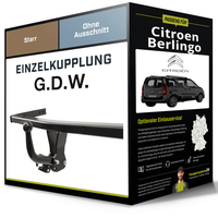 Starre AnhäNgerkupplung für Citroen Berlingo 06.18- Typ Er/ Ec/ K9 G.D.W. NEU