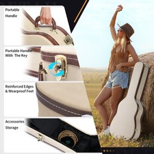 Glarry 41" Deluxe Wood Portable Hard Case for 41" Folk Guitar Acoustic Guitars