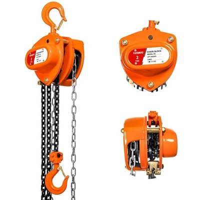 Chain Hoist 2 Ton Capacity 20FT with 2 Heavy Duty Hooks for Garages Machinery