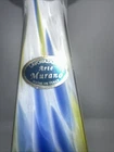 VINTAGE MURANO VASE YELLOW & BLUE CASED ART GLASS SQUARE WITH STICKER 7 1/4"