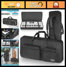 49-Key Keyboard Gig Bag - 10mm Padded, Adjustable Straps, 4 Accessory Pockets, E