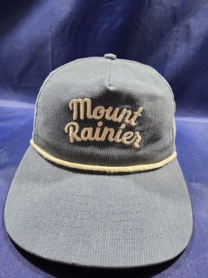 Washington Mount Rainier Hat Gray Rope Brim Courderoy Adjustable Snapback Cap