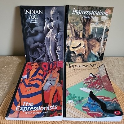 Set of 4 Vintage World of Art Books Expressionists Indian Japanese Impressionism