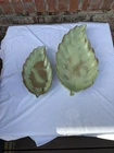 Vintage Frankoma Prairie Green Leaf Serving Dish Set Mid Century Pottery