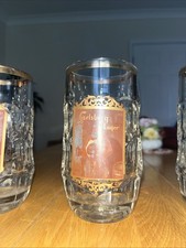 Set Of 4 1980s Calsberg Lager Half Pint Beer Glass Tankard Vintage Collectable