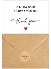 100 Gold Foil Greenery Thank You Cards with Envelopes, Watercolor Foliage Tha