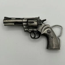 Vintage 1978 Brass Belt Buckle Pistol Gun Bergamot Brass Works L-156 USA Made