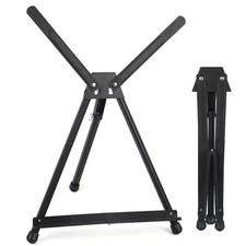 Aluminum 15"to 21"Tabletop Easel Display Black Tripod with Rubber Feet Holds