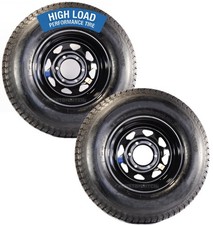2-pack Radial Trailer Tire Rim St22575r15 Load Range E 6 Lug Black Spoke Wheel 2-pack Radial Trailer Tire Rim St22575r15 Load Range E 6 Lug Black Spoke Wheel