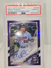 2021 Topps Chrome Brent Rooker Rookie Autographs Purple Refractor /250 PSA 10