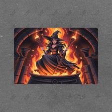 Witch Metal Sign Halloween Decor Gothic Art Fantasy Wall Decor 412459