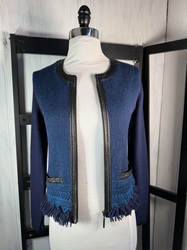 Nanette Lepore Lambskin, FRINGE, Soft Knit Cardigan/Jacket, Size Small, Perfect! - Picture 7 of 14