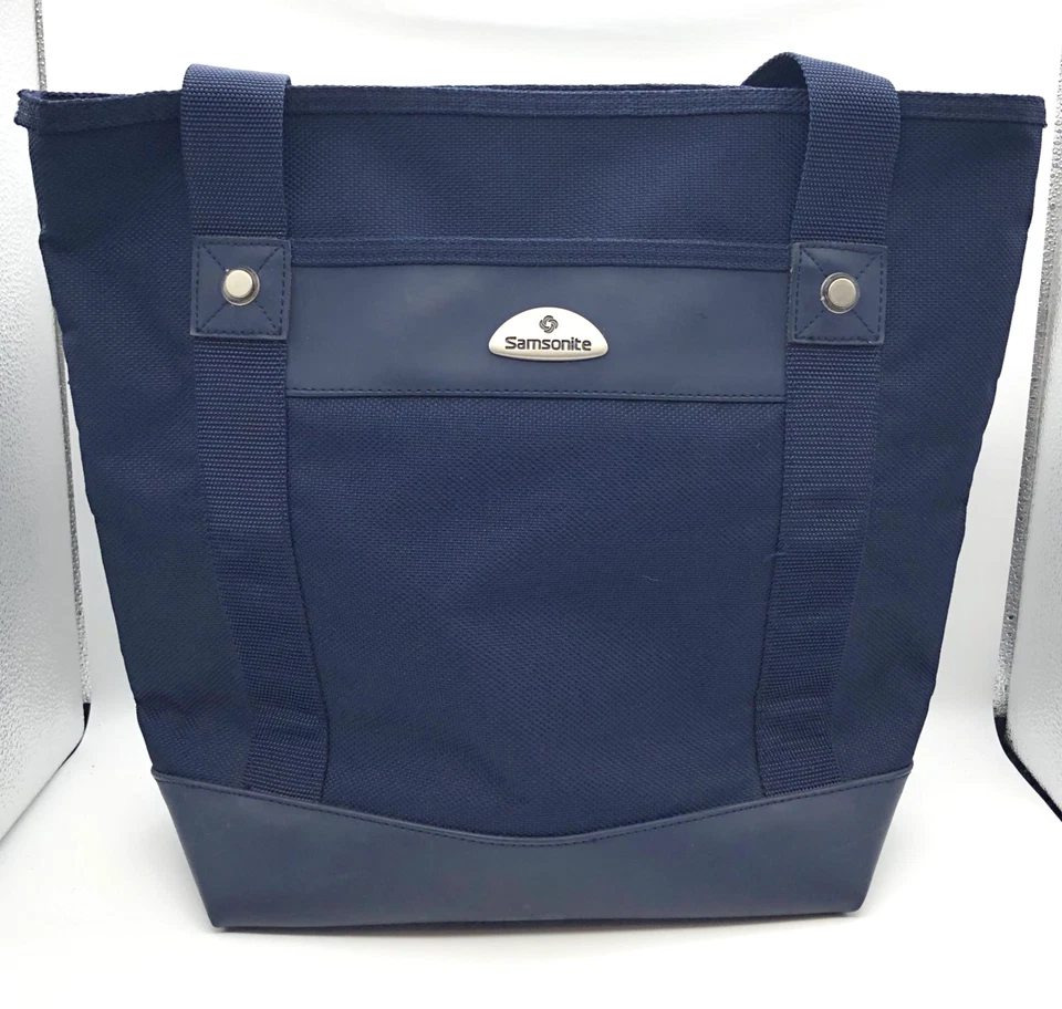 Bolso de Playa Samsonite Yacht Bolsillo Azul Marino Vintage Plegable 16x14x6" Foto 2 de 4