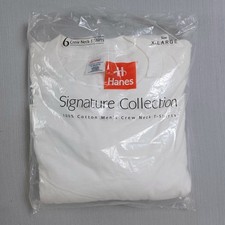 Hanes Signature Collection 3-Pack T-Shirts Mens XL 46-48 White 100 Cotton 1998