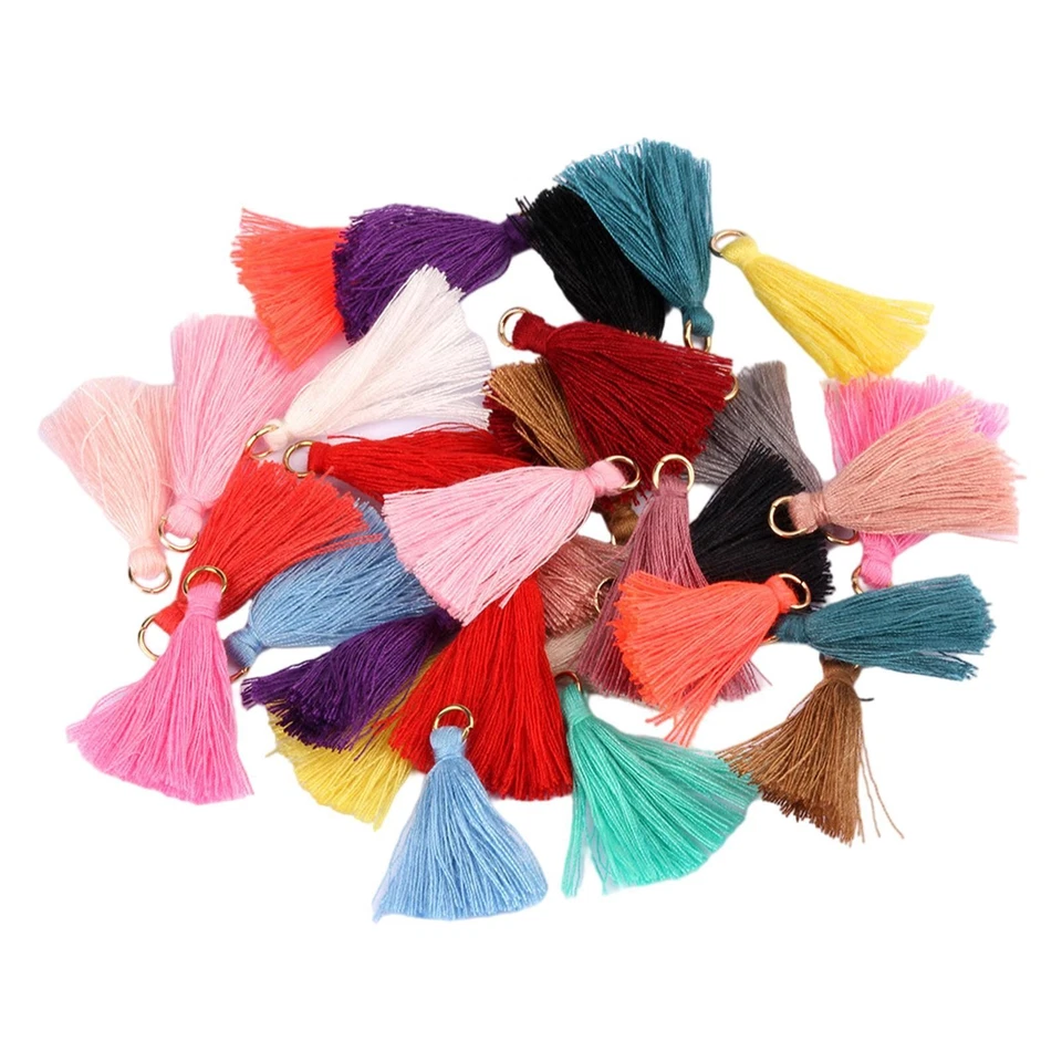 100x Silk Tassels Hanging Ring Cords Tassel Trim Handmade for Jewelry Making - Image 2 of 4
