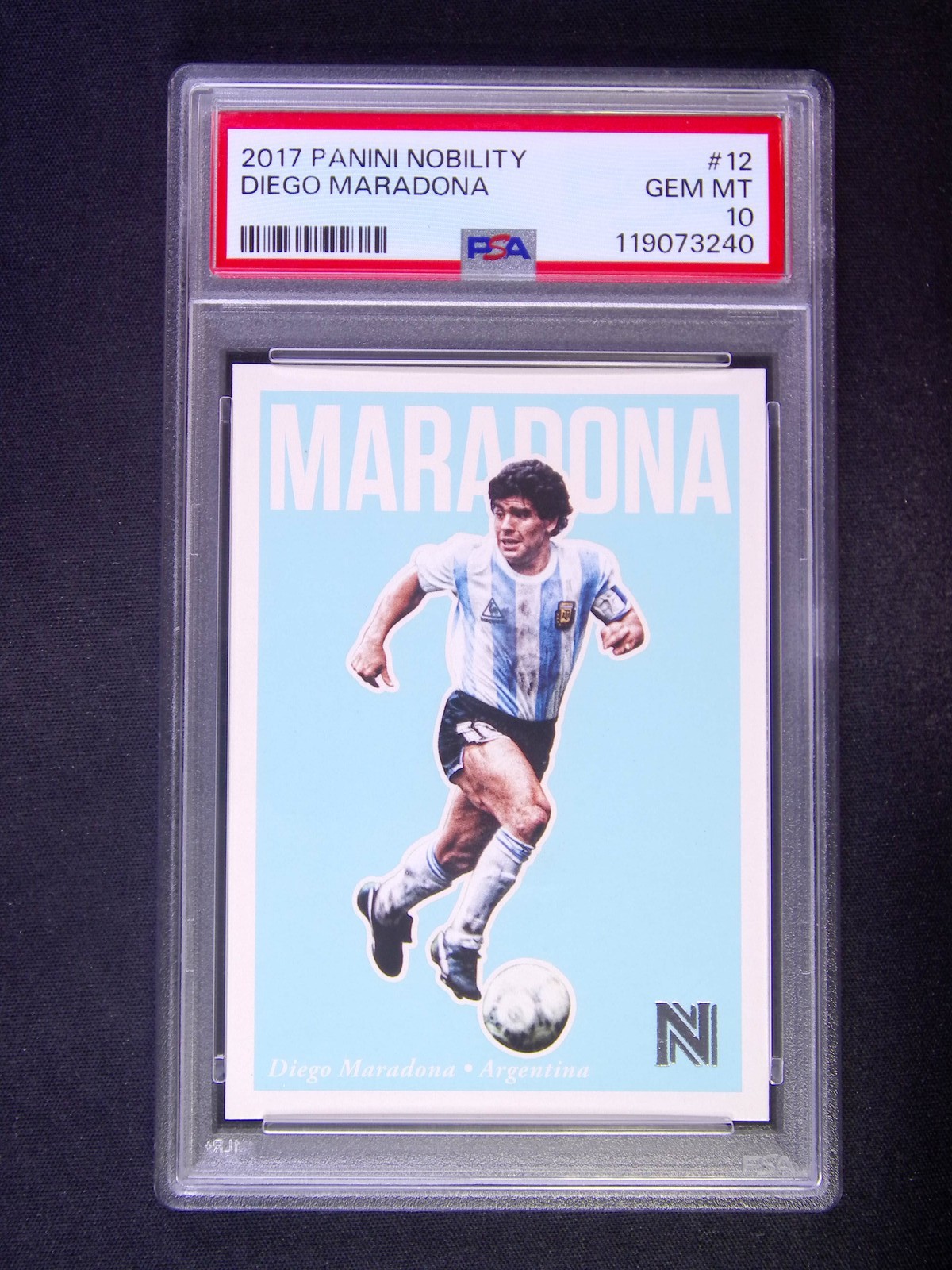 2017 Panini Nobility Diego Maradona #12 Argentina PSA 10