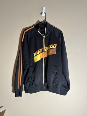 VTG Nintendo 2005 Track Jacket Men s Medium Orange Brown Striped